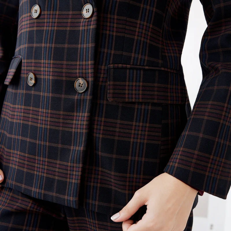 Iconic Iconic Checked Peak Lapel Jacket