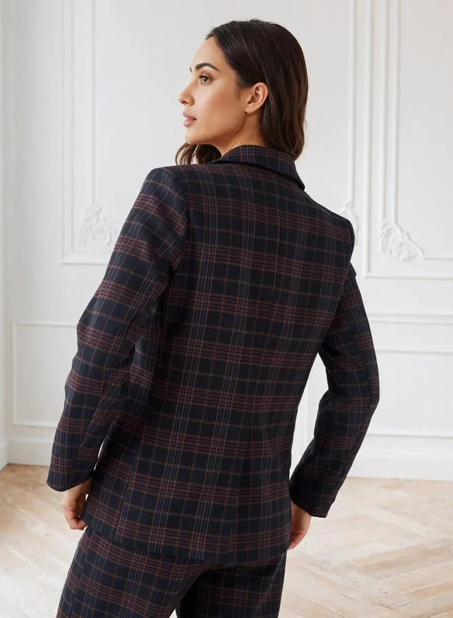 Iconic Iconic Checked Peak Lapel Jacket