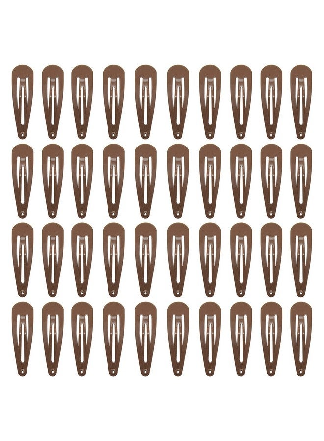 PIDOUDOU 40 Counts Colorful Metal Snap Hair Clips 2 Inch Barrettes For Women Accessories (Brown) - Image 1