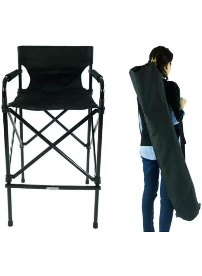 BLC Tall Foldable Director Chair, Aluminum Collapsible Lightweight Portable Makeup Chair with Carrying Bag, Makeup Artist Chair for Bedroom, Studio, Salon and Outdoor Activities - Image 4