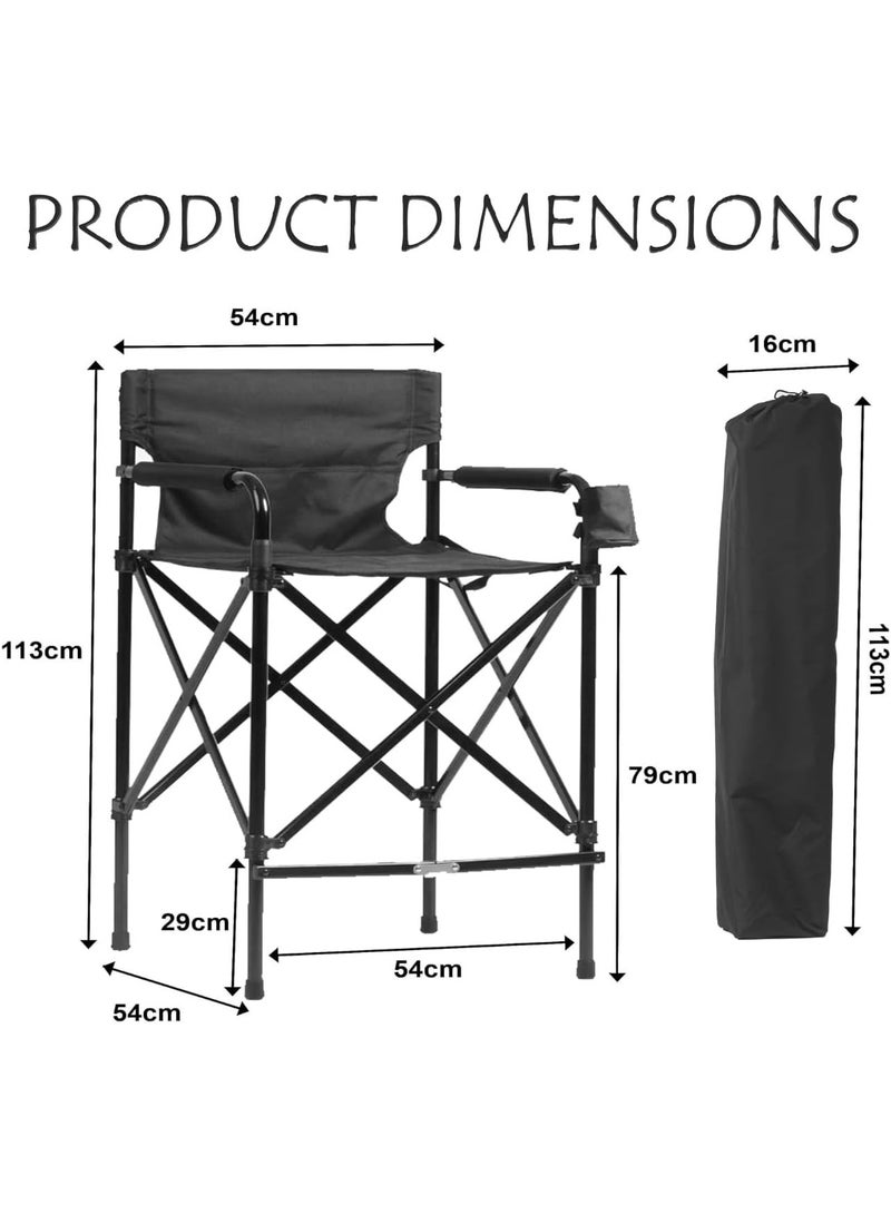 BLC Tall Foldable Director Chair, Aluminum Collapsible Lightweight Portable Makeup Chair with Carrying Bag, Makeup Artist Chair for Bedroom, Studio, Salon and Outdoor Activities - Image 5