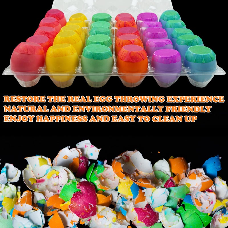 DearSun Set of 60Pcs Easter Confetti Eggs Cascarones, Explosion Eggs with Confetti Inside, Party Game for Easter, San Antonio Fiesta Week, Cinco de Mayo, Birthday Party & Graduation Celebration - Image 4