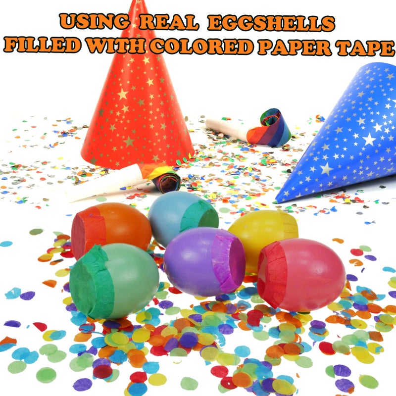 DearSun Set of 60Pcs Easter Confetti Eggs Cascarones, Explosion Eggs with Confetti Inside, Party Game for Easter, San Antonio Fiesta Week, Cinco de Mayo, Birthday Party & Graduation Celebration - Image 3