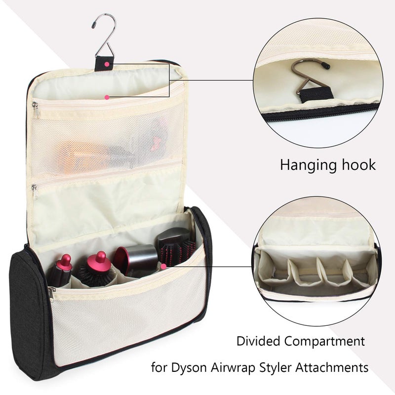 Teamoy Travel Storage Bag Compatible with Dyson Airwrap Styler, Portable Travel Organizer for Airwrap Styler and Attachments, Black - Image 2