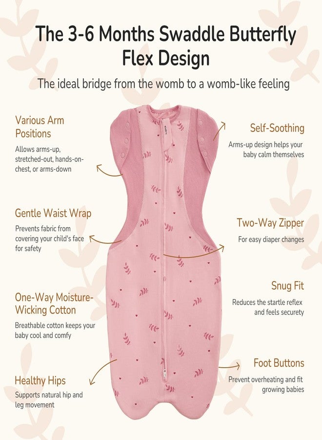 KIDIRA Transition Swaddle Sleep Sack, 3-6 Months, 12-18 lb, Arms in/Out, 2-Way Zipper, Moisture-Wicking Fabric, Improves Sleep, Snug Fit, Helps Calm Startle Reflex (Pink Print) - Image 2