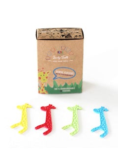Lucky Teeth Kids Dental Floss Picks Without Fluoride, Natural Strawberry Flavor. Fun & Colorful Animal Shape Will Make Any Little one Floss. Part Biodegradable & Eco-Friendly. Prevent Tooth Decay & Gum Disease.  - Image 1