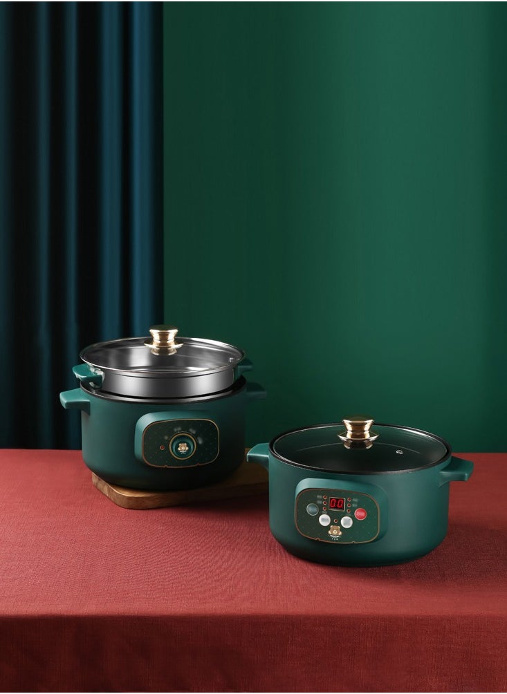 Shuer - Household Multifunctional Intelligent Electric Skillet Electric Cooker Electric Frying Pan Retro Green - Image 1