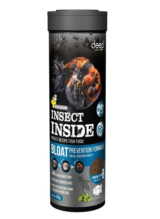 Deep Bloat Prevention Formula with Insect Inside (Cricket) & Green Peas for All Gold Fish Variety Sinking Type Micro Pellet 100 Gm,Small - Image 1