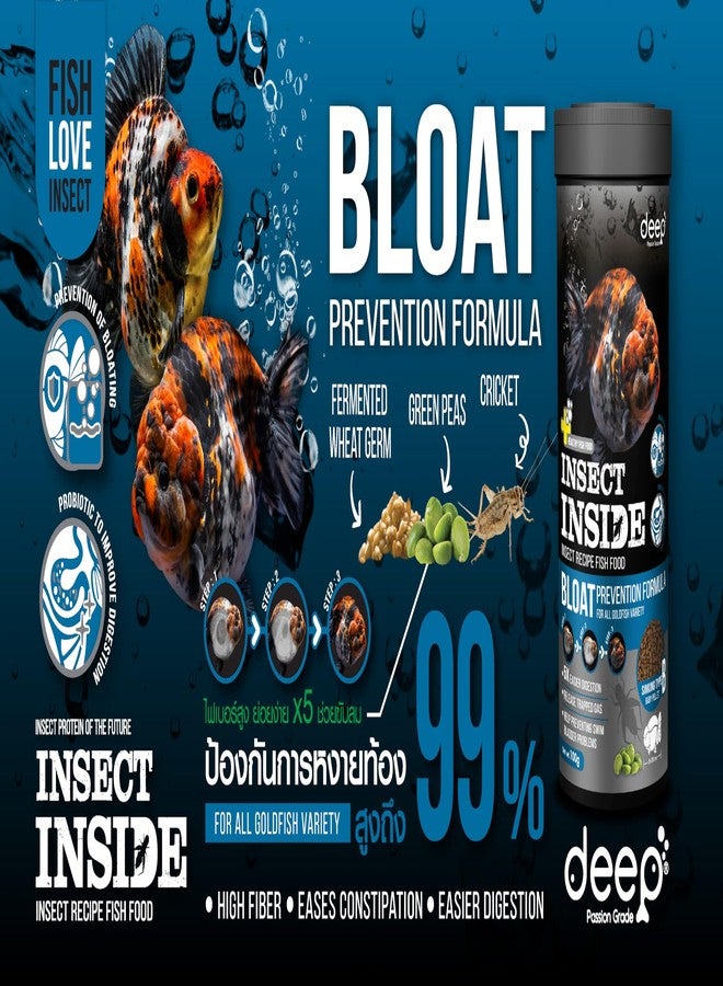 Deep Bloat Prevention Formula with Insect Inside (Cricket) & Green Peas for All Gold Fish Variety Sinking Type Micro Pellet 100 Gm,Small - Image 4