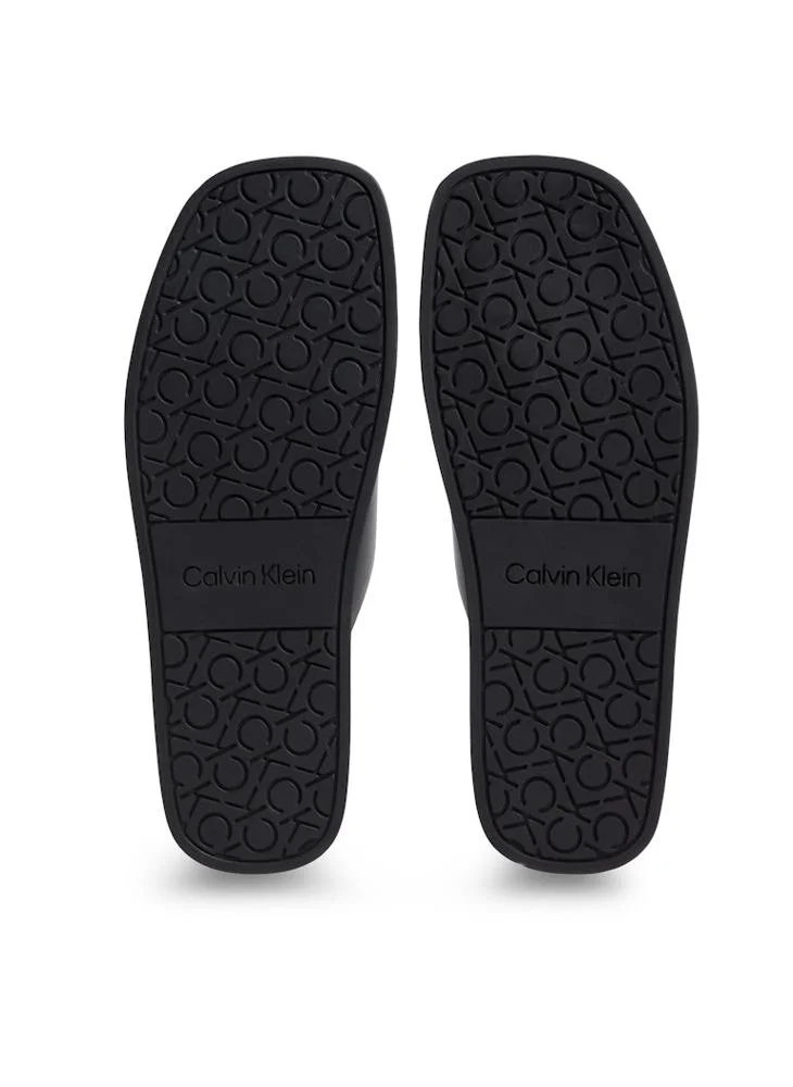 CALVIN KLEIN CRISS CROSS LEATHER SANDALS