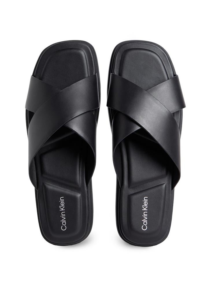 CALVIN KLEIN CRISS CROSS LEATHER SANDALS  - Image 2