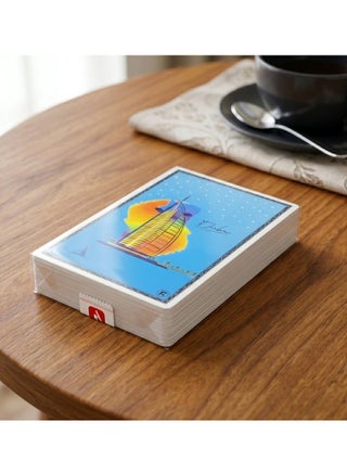 Premium Dubai Skyline Playing Cards – 2 Decks, made from high-quality durable plastic with a stylish Dubai skyline design. Waterproof, flexible, and long-lasting—perfect for travel, gifting, and everyday card games. - view 2