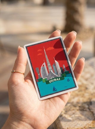 Premium Dubai Skyline Playing Cards – 2 Decks, made from high-quality durable plastic with a stylish Dubai skyline design. Waterproof, flexible, and long-lasting—perfect for travel, gifting, and everyday card games. - view 5