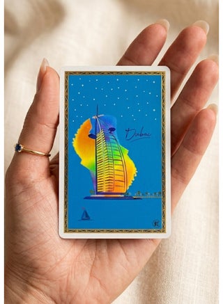 Premium Dubai Skyline Playing Cards – 2 Decks, made from high-quality durable plastic with a stylish Dubai skyline design. Waterproof, flexible, and long-lasting—perfect for travel, gifting, and everyday card games. - view 4
