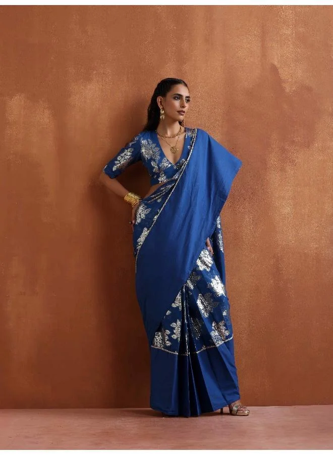 ترو برونز trueBrowns Blue Metallic Blouse