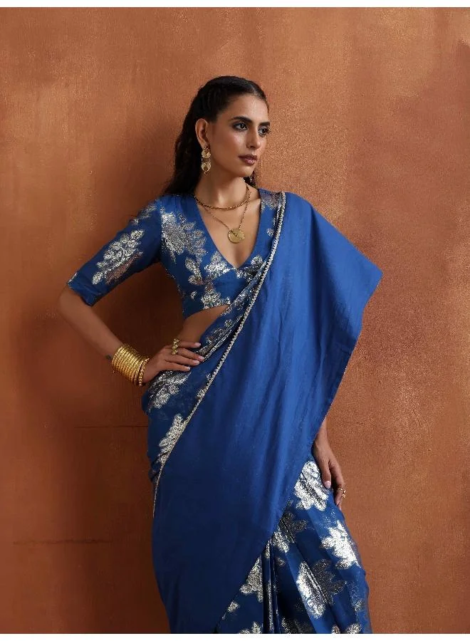 ترو برونز trueBrowns Blue Metallic Blouse