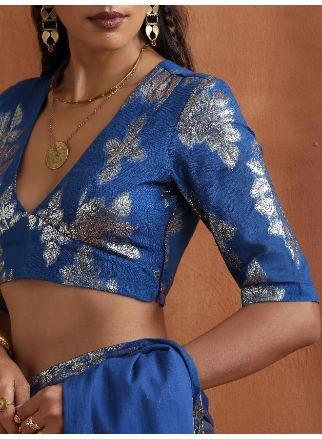 ترو برونز trueBrowns Blue Metallic Blouse