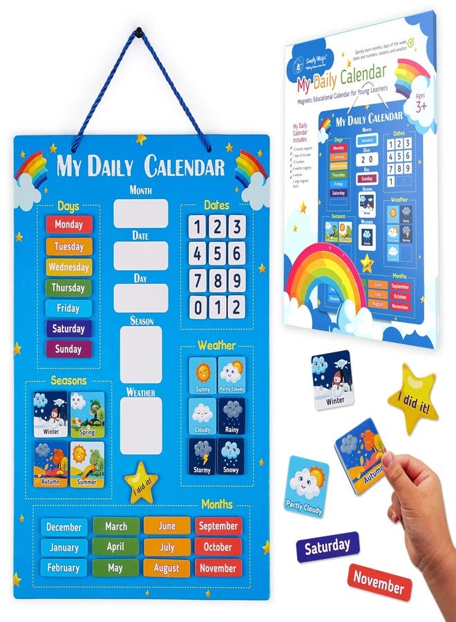 Simply Magic Kids Calendar 2026 - My First Daily Magnetic Calendar for Kids, All About Today Board, Days of The Week Toddler Calendars - Preschool Classroom Calendar for Wall, Circle Time Calendars - Image 1