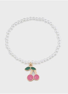 Ginger Cherry Charm Pearl Bracelet  - Image 1