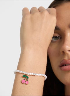Ginger Cherry Charm Pearl Bracelet  - Image 4
