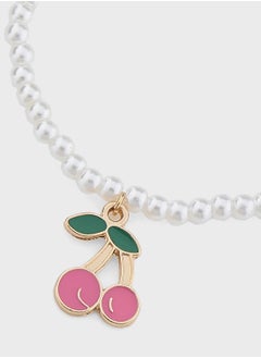 Ginger Cherry Charm Pearl Bracelet  - Image 2