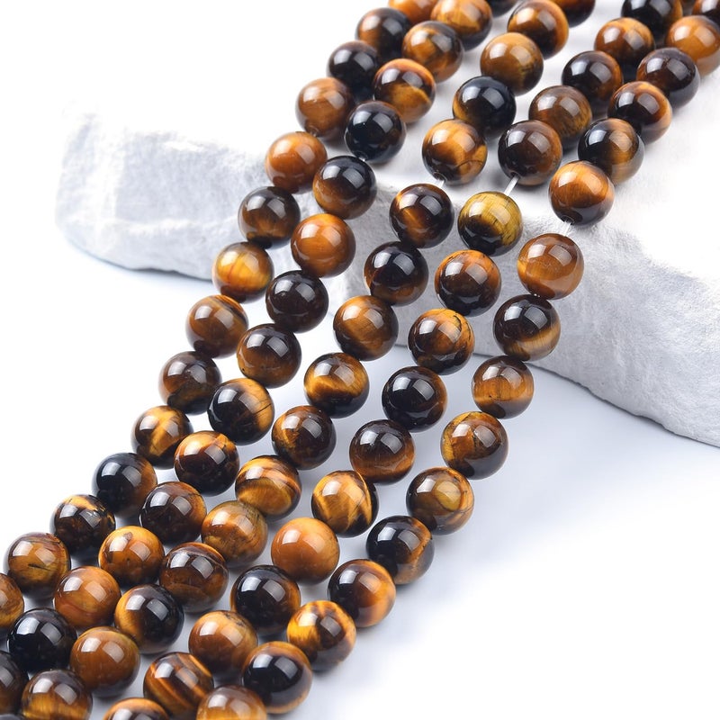 LIFAVOVY 10mm Natural Yellow Tiger Eye Beads Round Gemstone Loose Beads for Jewelry Making (38pcs/Strand) - Image 4