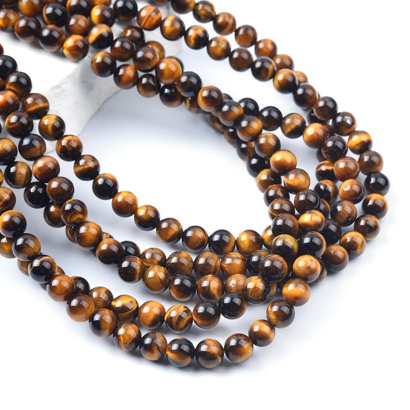 LIFAVOVY 10mm Natural Yellow Tiger Eye Beads Round Gemstone Loose Beads for Jewelry Making (38pcs/Strand) - Image 5