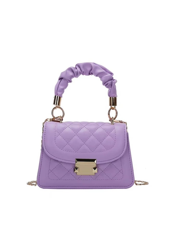OLUDENIZ 2024 Women's Elegant Quilted Handbag - Small Square Shoulder Bag with Chain Strap 