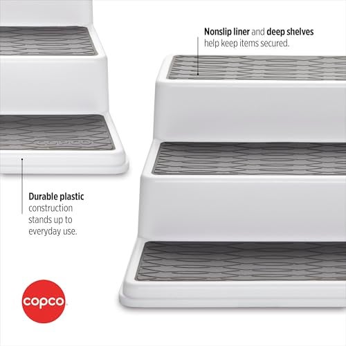Copco Grey 2 Non-Skid 3-Tier Spice Rack Organizer for Pantry, 2-Pack, 10-Inch - Image 3