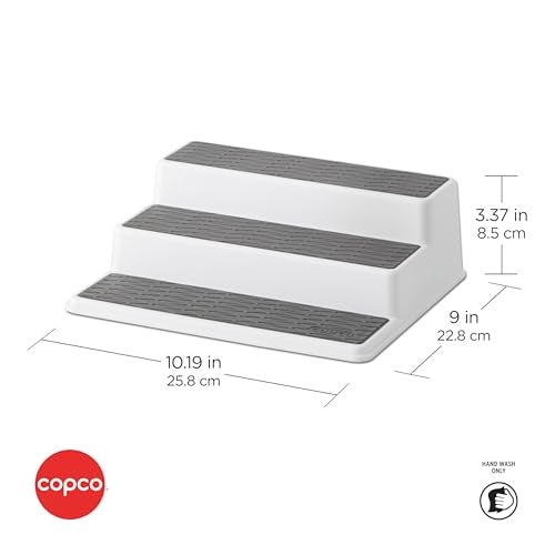 Copco Grey 2 Non-Skid 3-Tier Spice Rack Organizer for Pantry, 2-Pack, 10-Inch - Image 5