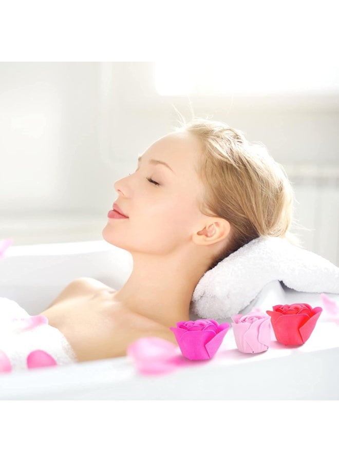 Bath Soap Rose Flower Floral Scented Soap Rose Petals Body Soap in Gift Box for Valentine's Day Anniversary Birthday Mothers Day, Gifts for Her (18 Pcs/Box Gradient Pink) - Image 2