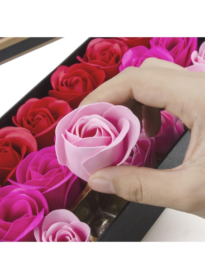 Bath Soap Rose Flower Floral Scented Soap Rose Petals Body Soap in Gift Box for Valentine's Day Anniversary Birthday Mothers Day, Gifts for Her (18 Pcs/Box Gradient Pink) - Image 5