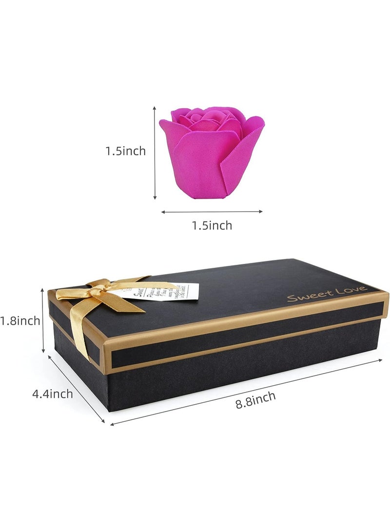 Bath Soap Rose Flower Floral Scented Soap Rose Petals Body Soap in Gift Box for Valentine's Day Anniversary Birthday Mothers Day, Gifts for Her (18 Pcs/Box Gradient Pink) - Image 3