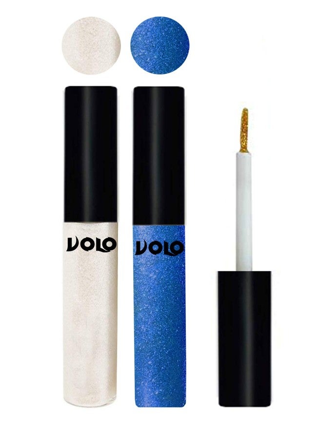 Volo WATERPROOF GLITTER EYE LINER (White & Sky Blue) - Image 3