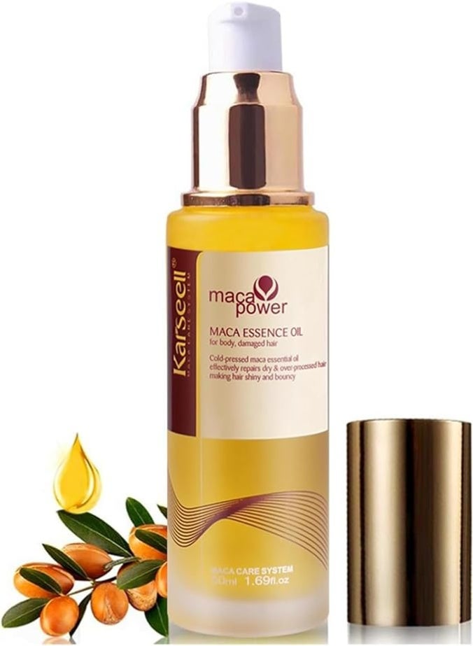 كارسيل Karseell Maca Power Essence Hair Oil for Body and Damaged Hair 50 ml - Image 1