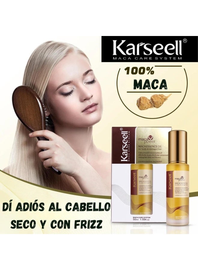 كارسيل Karseell Maca Power Essence Hair Oil for Body and Damaged Hair 50 ml - Image 3
