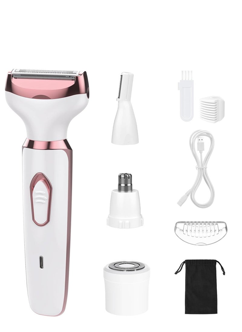 General Electric Razor, Shaver ,Trimmer for Women, 4 in 1 Painless Body Razors and Facial Hair Remover ,Rechargeable Hair Removal Kit for Face Body Leg Bikini Underarm Arm  - Image 1
