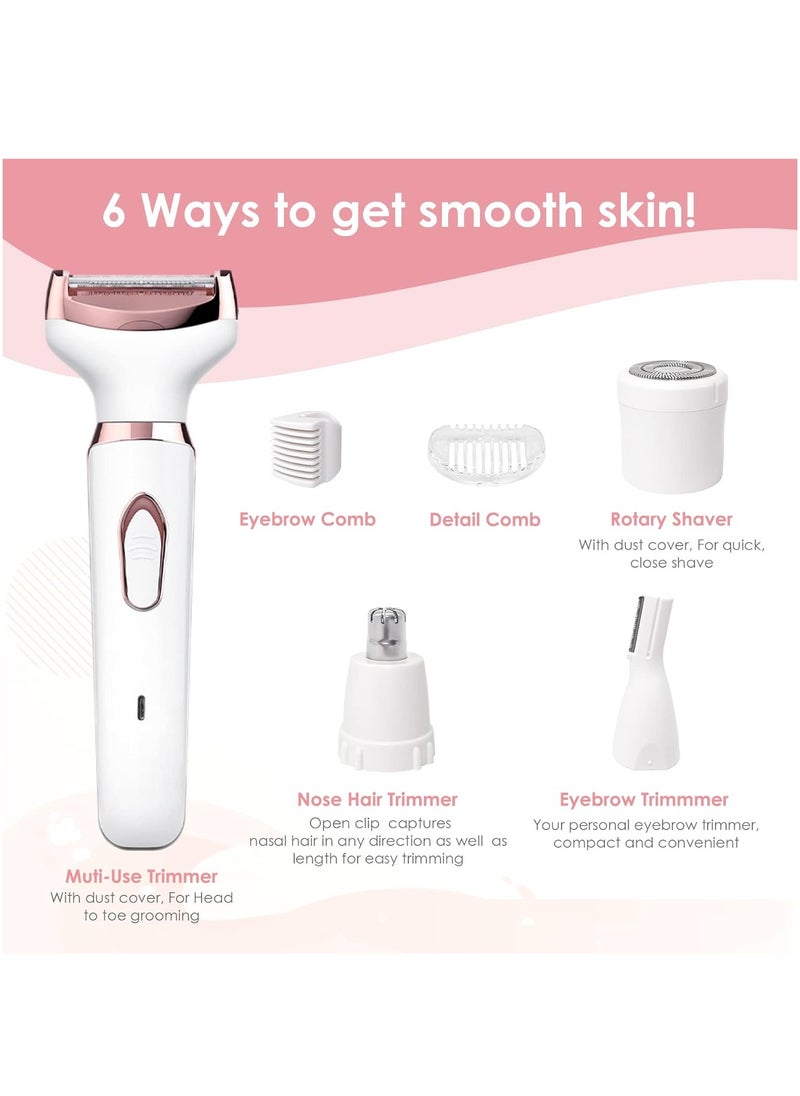 General Electric Razor, Shaver ,Trimmer for Women, 4 in 1 Painless Body Razors and Facial Hair Remover ,Rechargeable Hair Removal Kit for Face Body Leg Bikini Underarm Arm  - Image 5