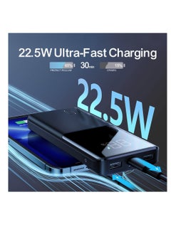 Protect 10000 mAh Power Bank With 22.5W Fast Charging and LED Digital Display 1*USB C & 2*USB A Ports Charge up to 3 devices Simultaneously  - Image 5