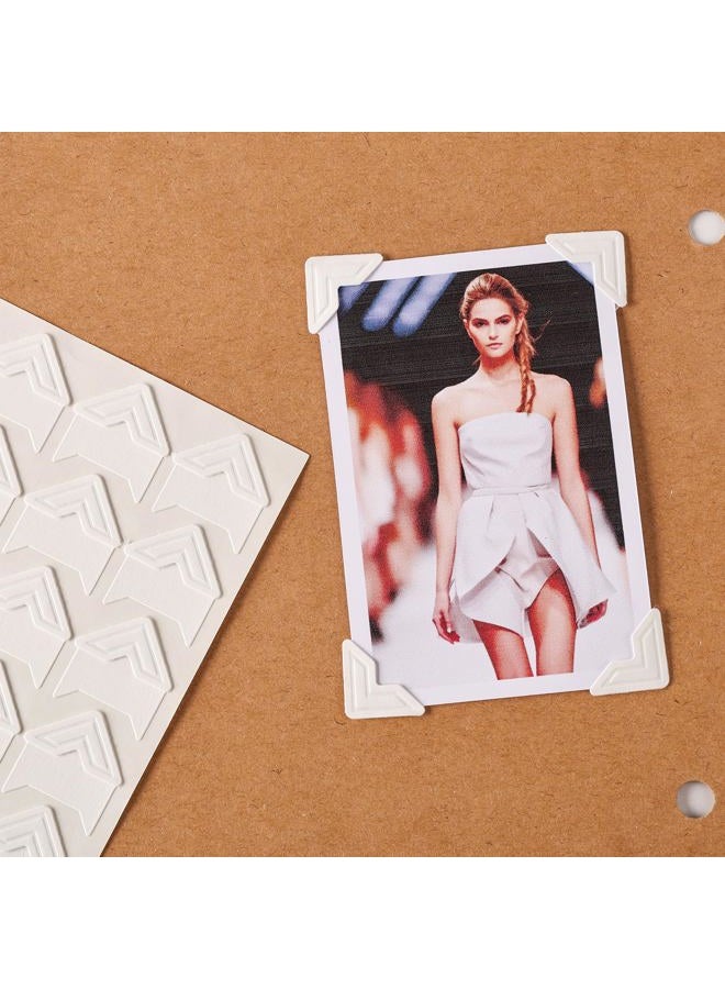 Chiallco White Photo Corners Self-Adhesive, 120 Pcs Acid Free Photo Corners for Scrapbooking, Photo Picture Mounting Corners for Photo Album, DIY Scrapbook Stickers, Memory Books, Diary, by CHIALLCO - Image 1