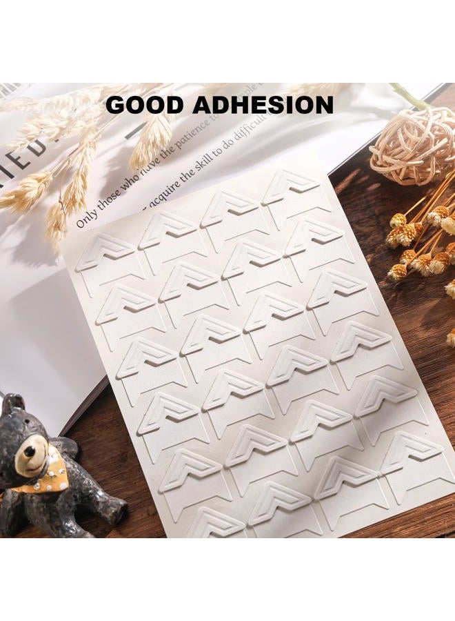 Chiallco White Photo Corners Self-Adhesive, 120 Pcs Acid Free Photo Corners for Scrapbooking, Photo Picture Mounting Corners for Photo Album, DIY Scrapbook Stickers, Memory Books, Diary, by CHIALLCO - Image 2