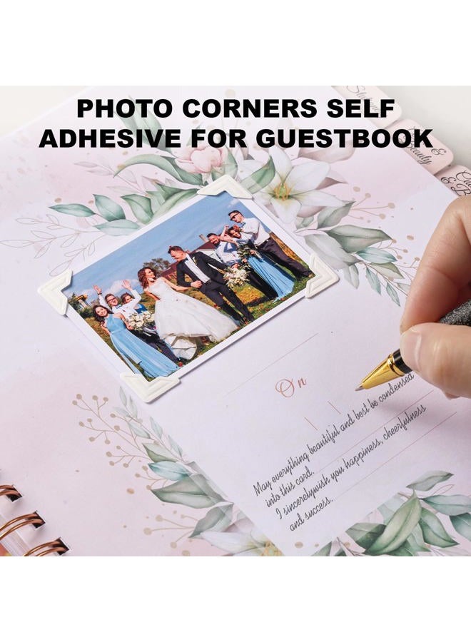 Chiallco White Photo Corners Self-Adhesive, 120 Pcs Acid Free Photo Corners for Scrapbooking, Photo Picture Mounting Corners for Photo Album, DIY Scrapbook Stickers, Memory Books, Diary, by CHIALLCO - Image 4