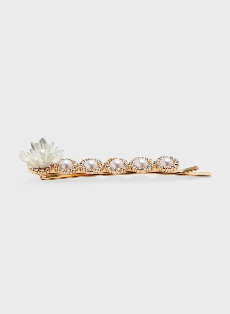 ELLA Stud Earrings & Clip Set In Pearl