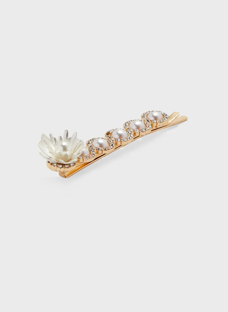 ELLA Stud Earrings & Clip Set In Pearl