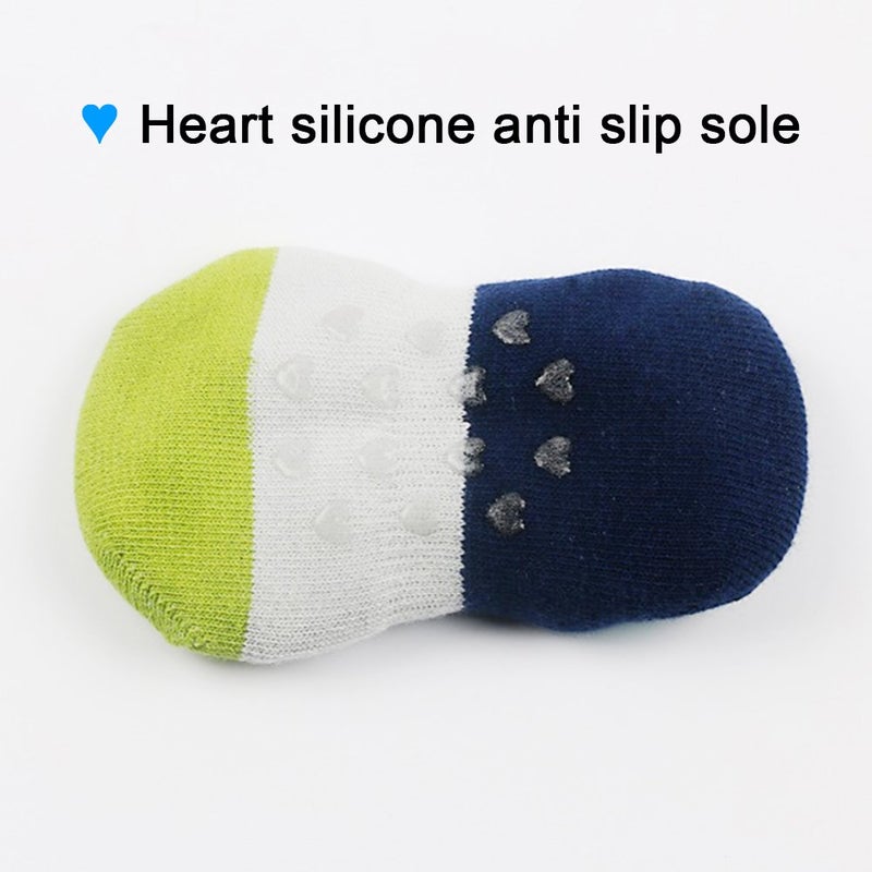 VWU Toddler Socks No Show Kids Baby Thin Cotton Socks Anti Slip Color Assorted 1-8T 4 Color, 1-3T - Image 2