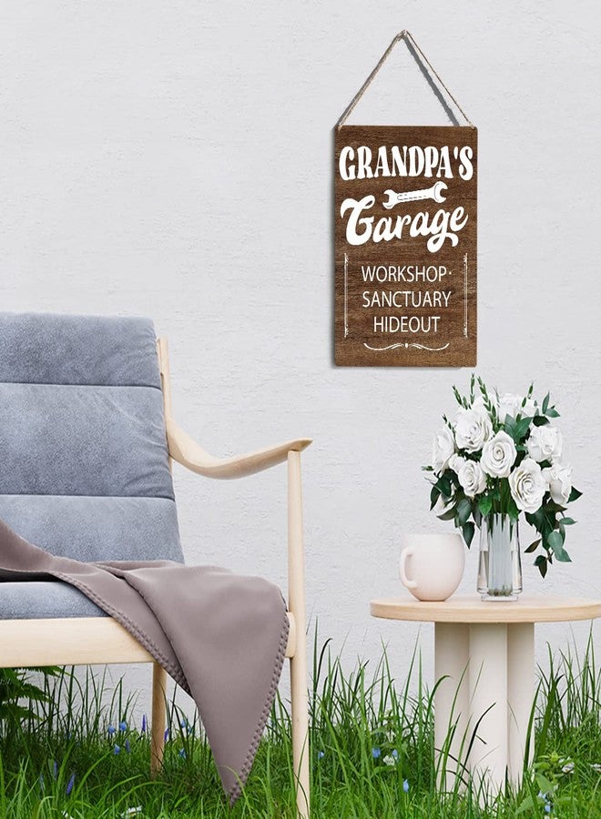 GUDIAO Farmhouse Grandpa's Garage Wooden Sign Wall Decor Rustic Papa Garage Workshop Wood Plaque Hanging Sign Decoration for Home Garage Workshop Door Father's Day, 8 x 10 - Image 5