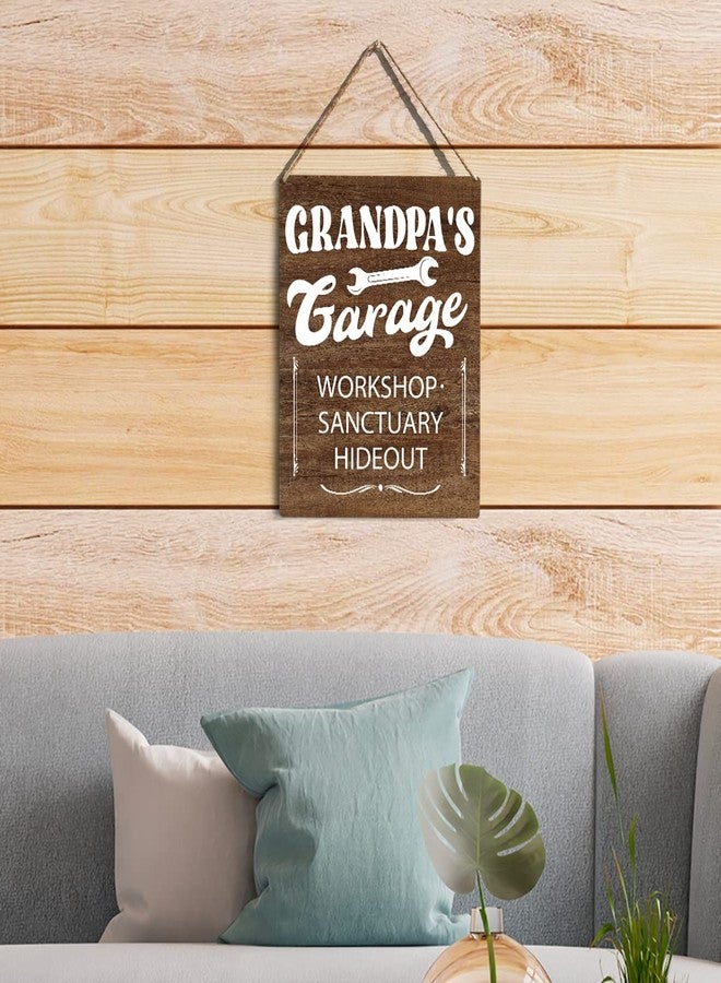 GUDIAO Farmhouse Grandpa's Garage Wooden Sign Wall Decor Rustic Papa Garage Workshop Wood Plaque Hanging Sign Decoration for Home Garage Workshop Door Father's Day, 8 x 10 - Image 4