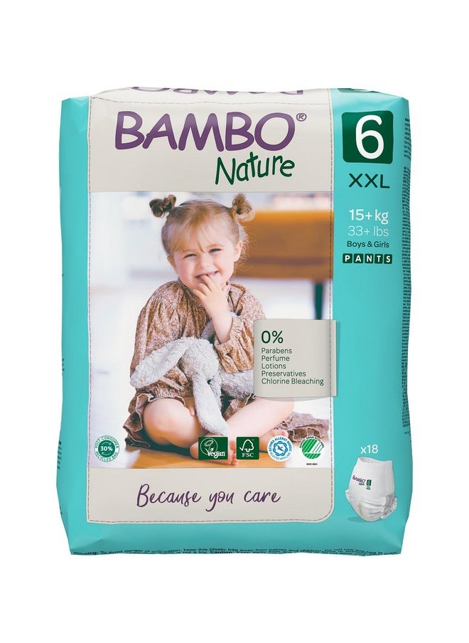 BAMBO NATURE Premium Baby Pants Diapers For Kids Xxl Size (15+ Kgs), Super Absorbent, Breathable, Extra Soft, Dermatologically Tested, Hypoallergenic Infant Nappies With Wetness Indicator, 18 Count  - Image 1