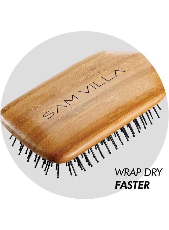 Sam Villa Signature Series Bamboo Brush Wooden Paddle Brush For Hair Styling - Image 4