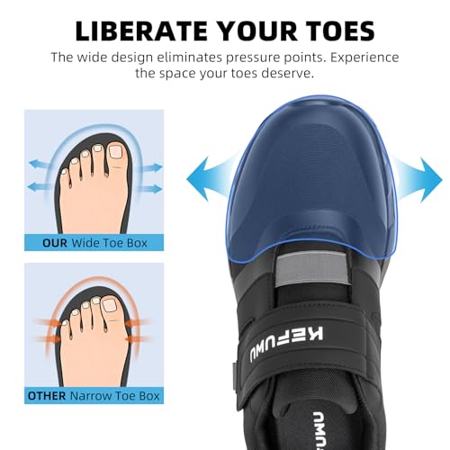 KEFUWU Waterproof Diabetic Shoes for Men Wide Black Slip On Walking Shoes Kitchen Chef Restaurant Swollen Feet Food Service Work (11 Wide Man, Black) - Image 5